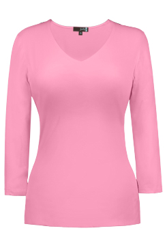JudyP V Neck 3/4 Sleeve - Ultra Pink