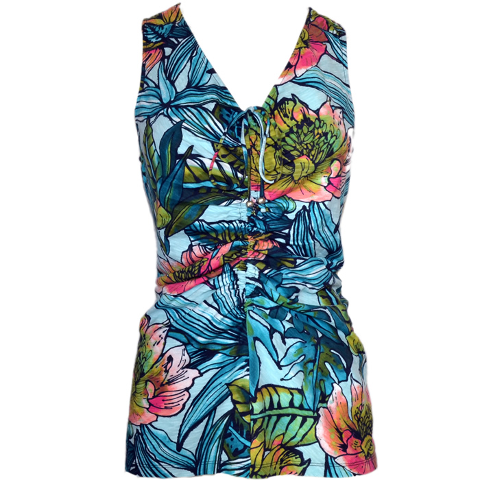 Tommy Bahama Montego Floral Top - Clear Ocean