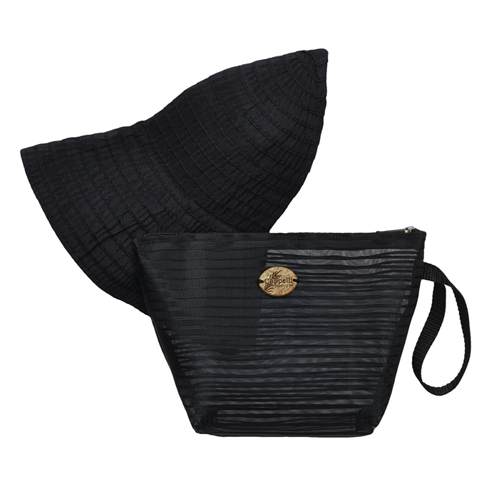 Cappelli Pack a Hat & Mesh Tote - Black