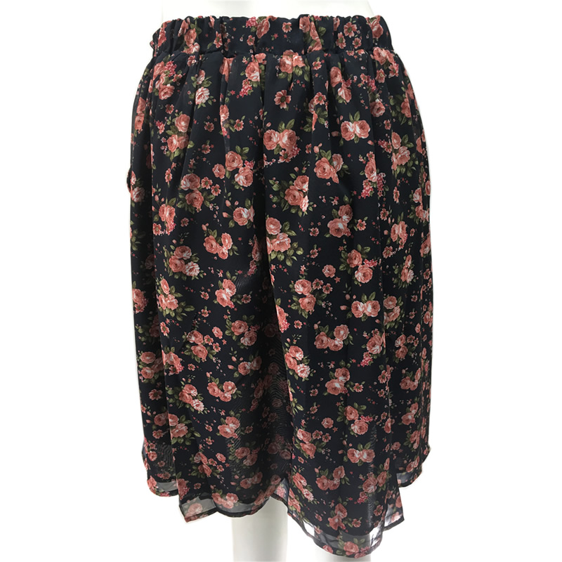 MIKAROSE Navy Floral Print Skirt