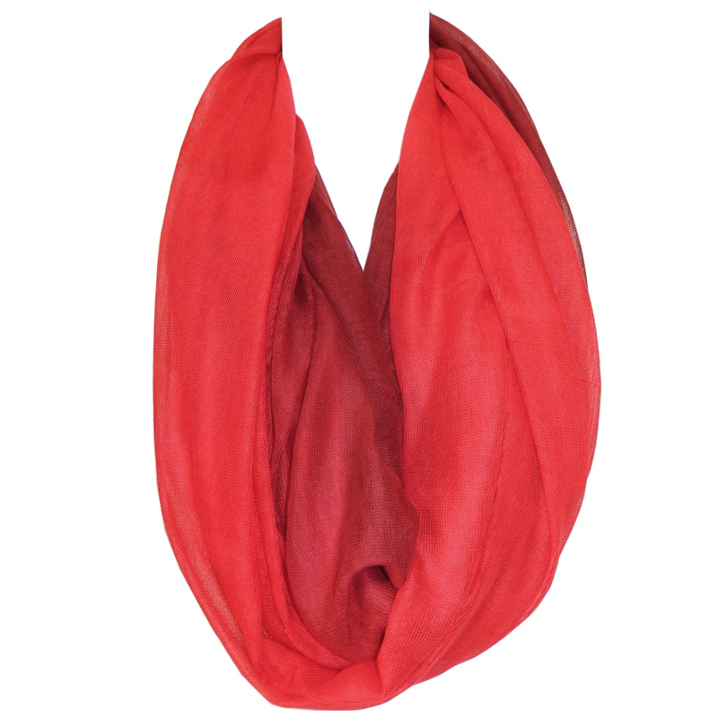 Blue Pacific Fashion Ombre Infinity Scarf - Crimson/ Red