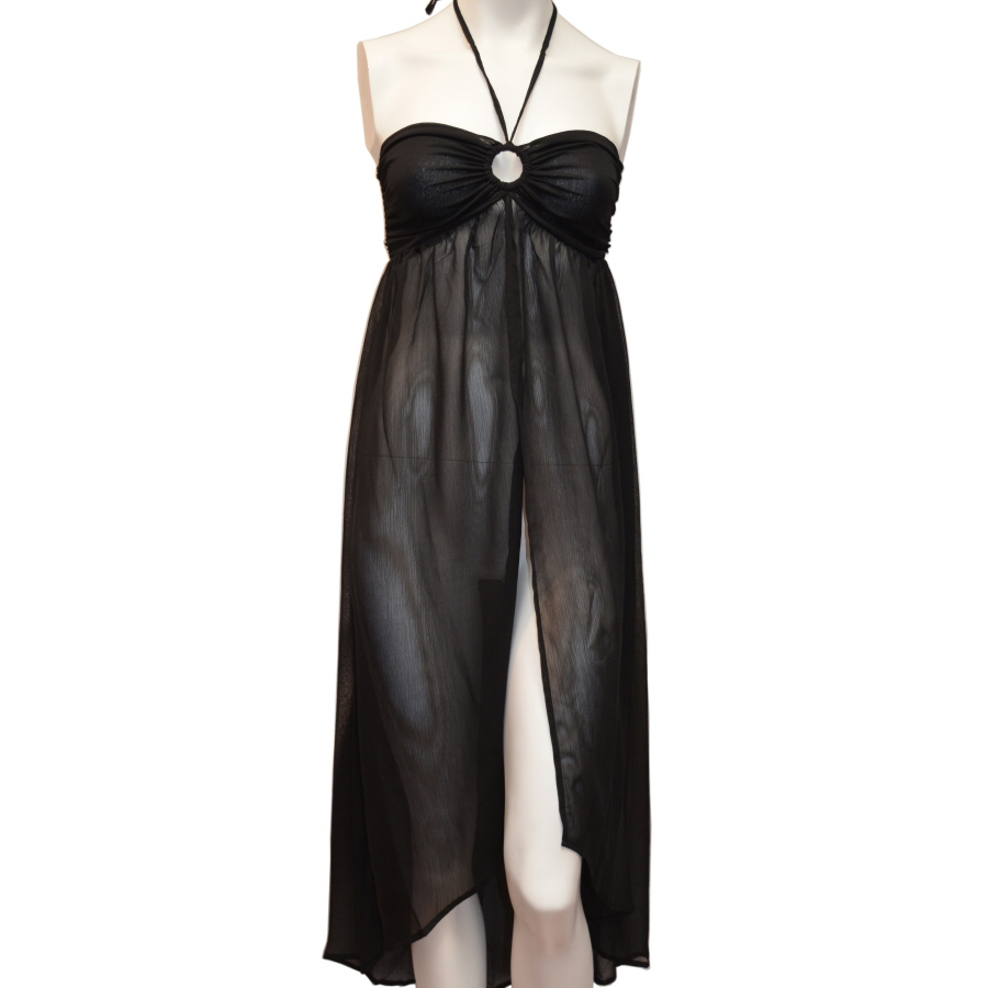 Tommy Bahama Crinkle Halter Dress - Black