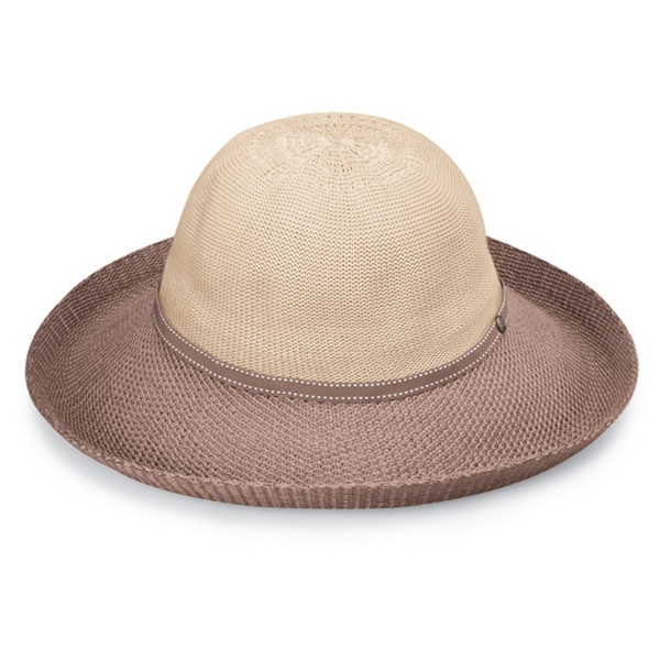 Wallaroo Victoria Two-Toned Hat - Beige/Mocha - Click Image to Close