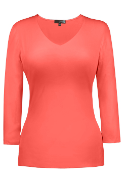 JudyP V Neck 3/4 Sleeve - Begonia