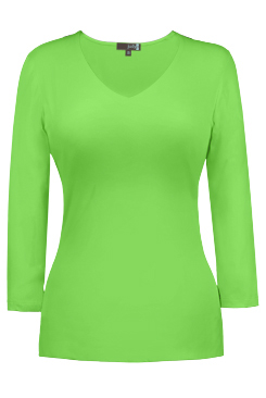 JudyP V Neck 3/4 Sleeve - Green Flash