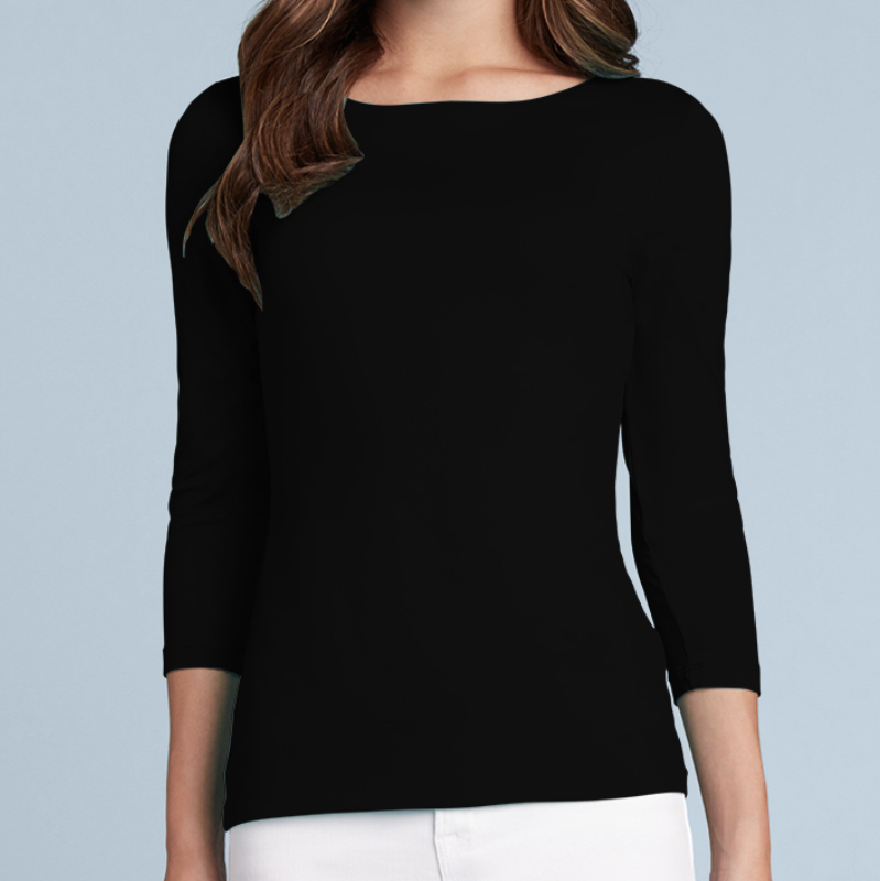 JudyP Sabrina 3/4 Sleeve - Black