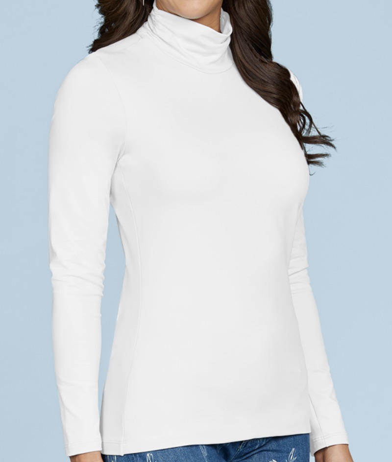 JudyP Long Sleeve Turtleneck - White