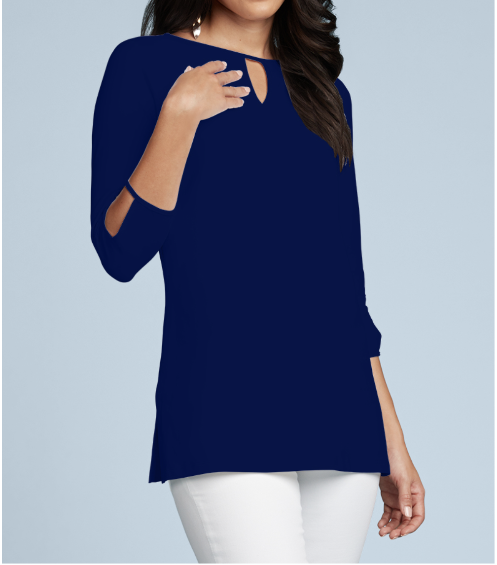 JudyP AMELIA (Sabrina Cut-Out Tunic)- Navy