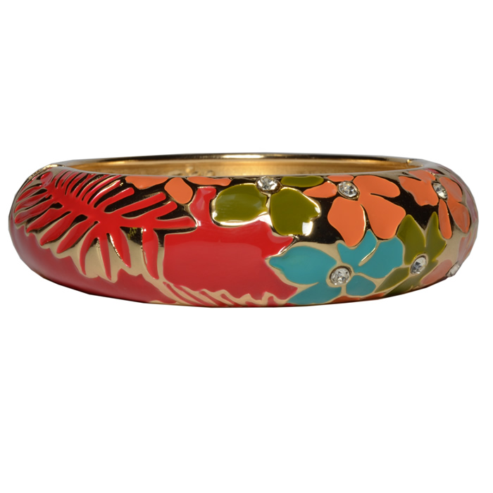 Tommy Bahama Spotted Palm Enamel Bracelet-Burnt Coral