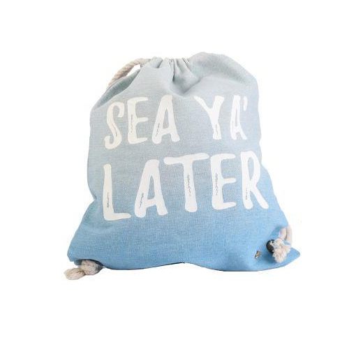 Cappelli Cotton Drawstring Backpack - Ocean