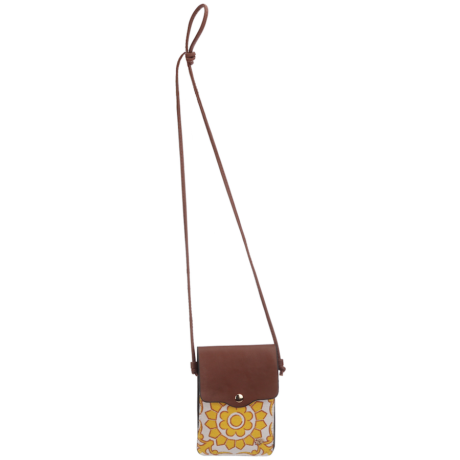 Cappelli Lemoncello Cell Phone Crossbody - Gold - Click Image to Close