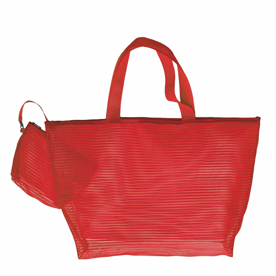 Cappelli Tote & Cosmetics Bag - Red