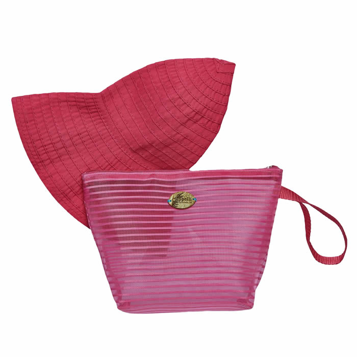 Cappelli Pack a Hat & Mesh Tote - Hot Pink