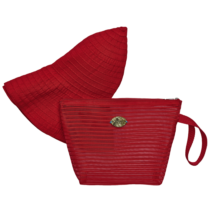 Cappelli Pack a Hat & Mesh Tote - Red