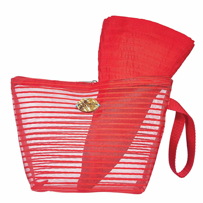 Cappelli Pack a Hat & Mesh Tote - Red