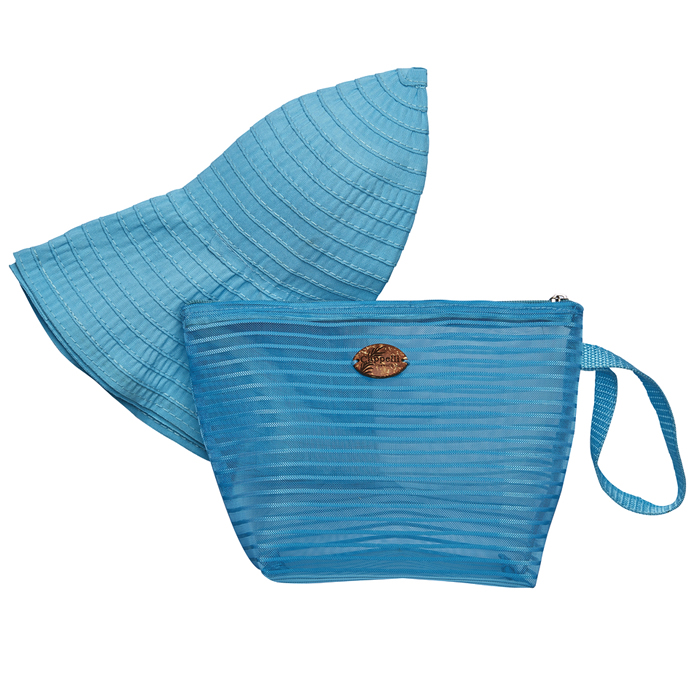 Cappelli Pack a Hat & Mesh Tote - Turquoise