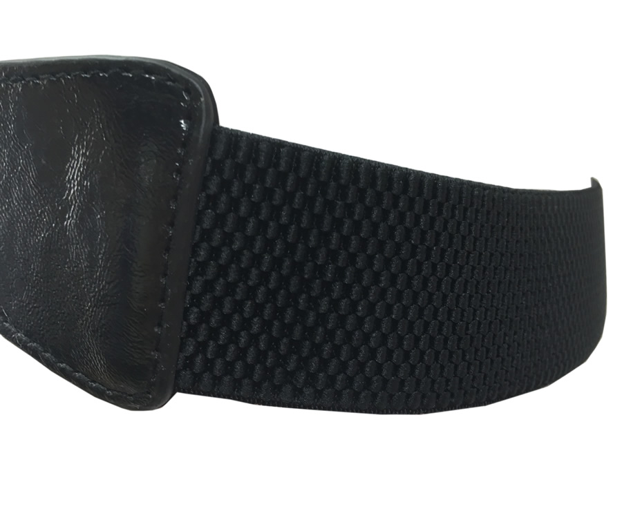 MIKAROSE Stretch Waist Belt - Black - Click Image to Close