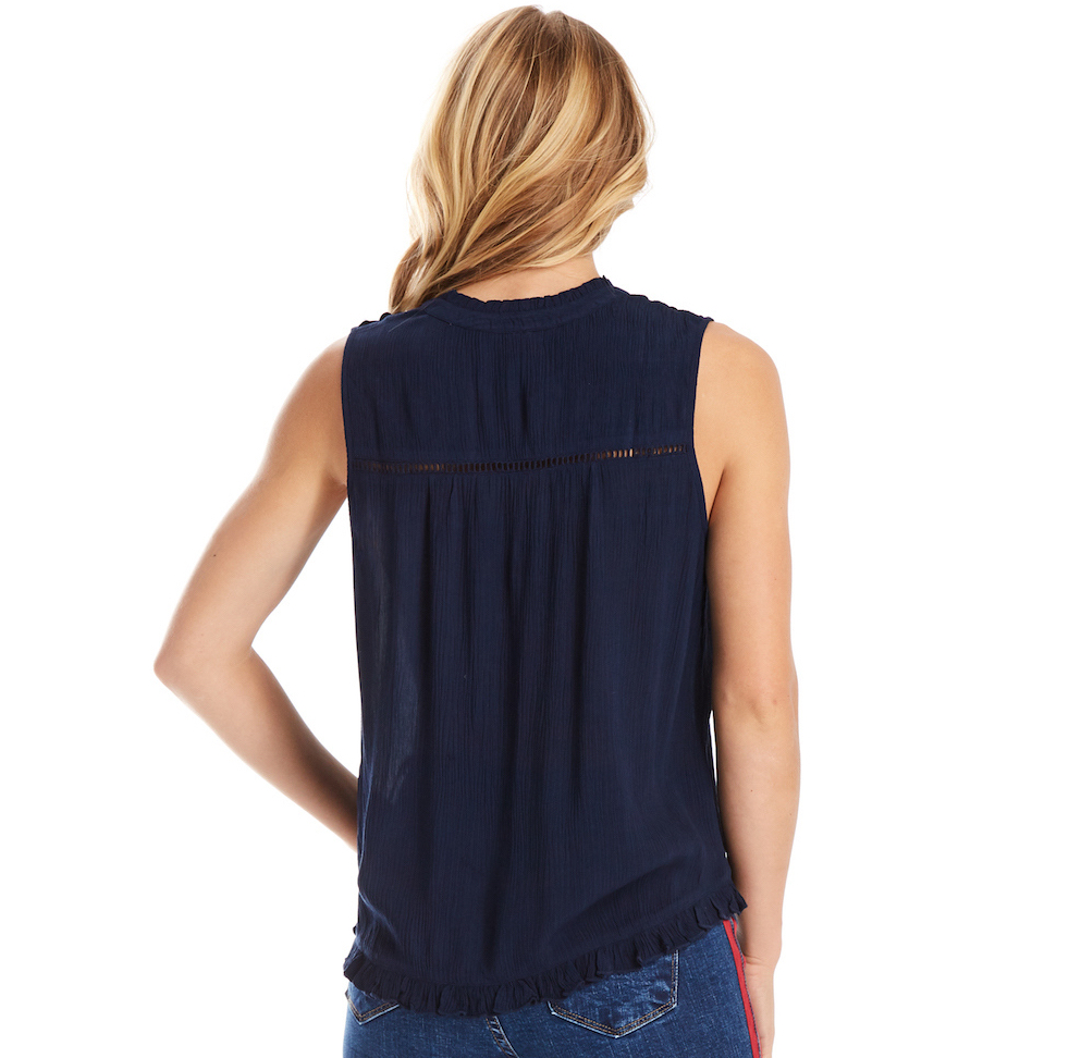 Bila Navy Sleeveless Top