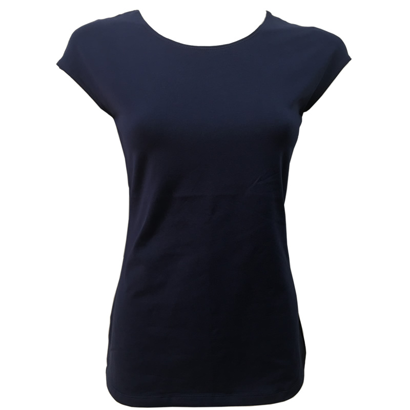 MIKAROSE Cap Sleeve Top - Navy - Click Image to Close