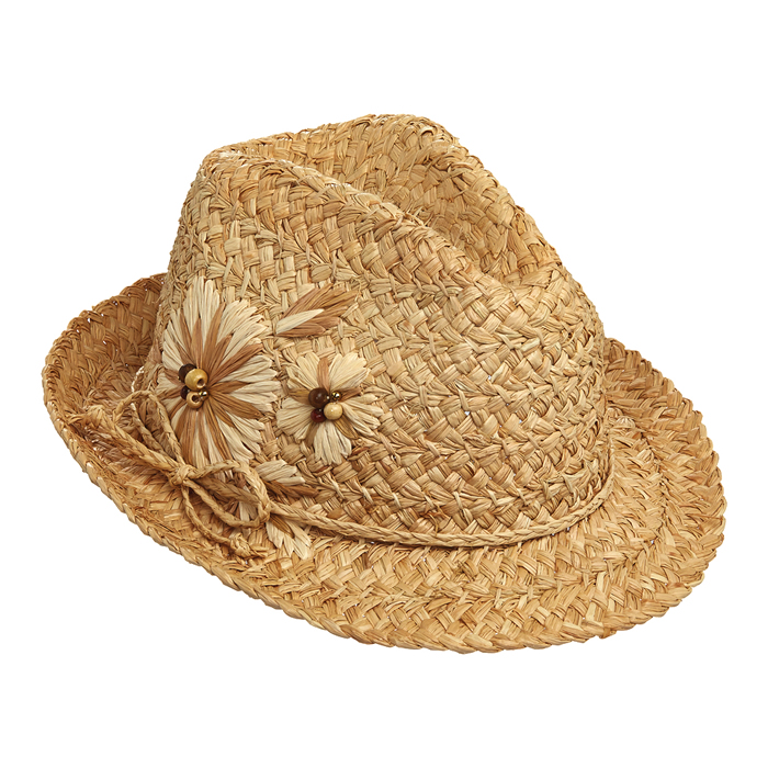 Cappelli Raffia Fedora- Tan