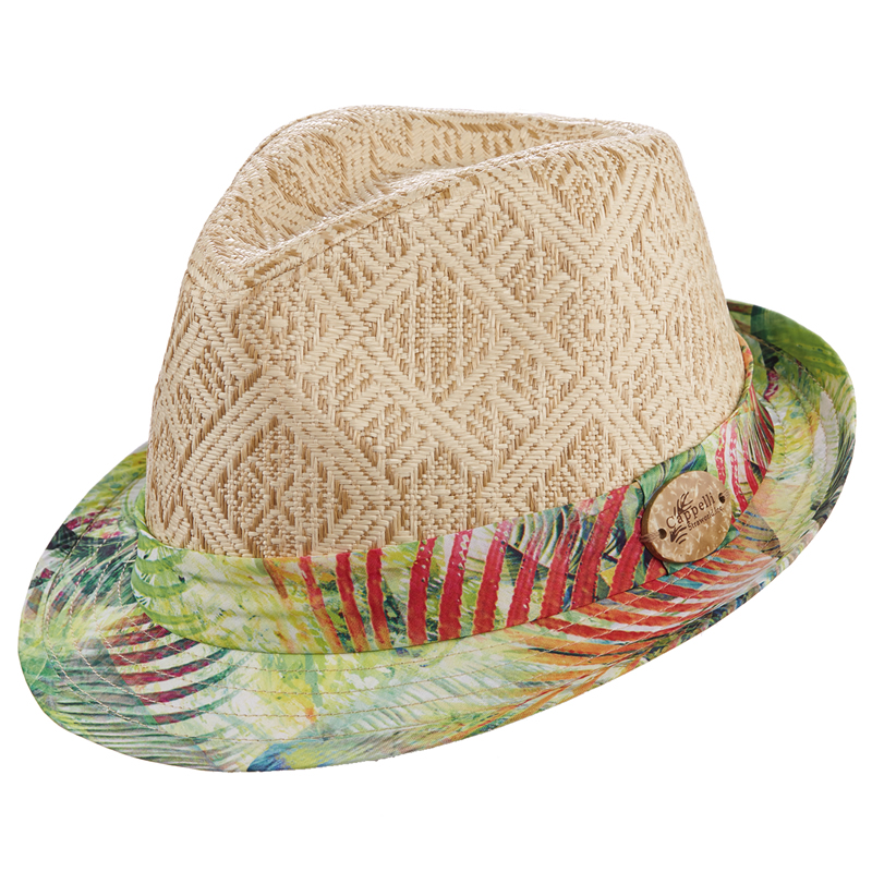 Cappelli Fabric Print Fedora - Lime