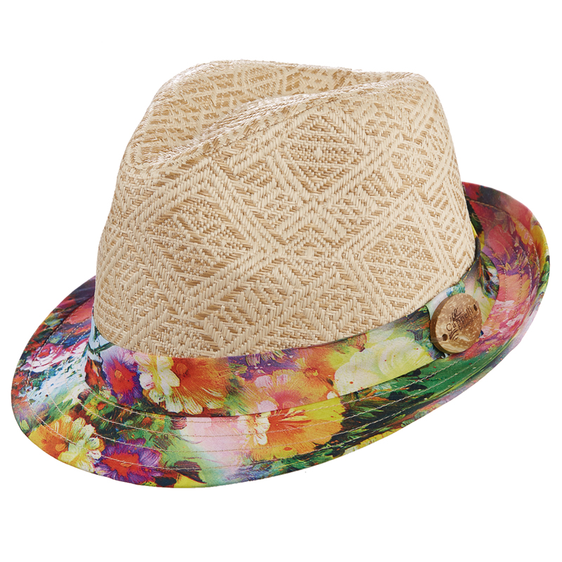 Cappelli Fabric Print Fedora - Pink