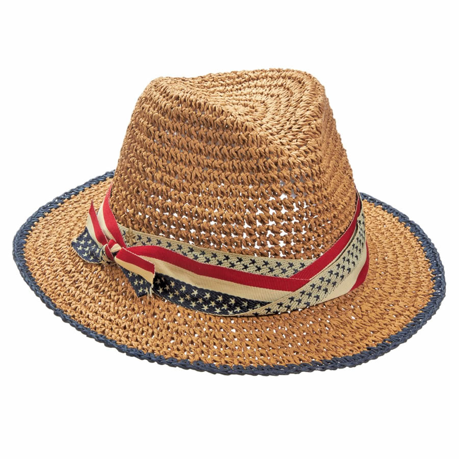 Cappelli Toyo Nautical Fedora- Toast