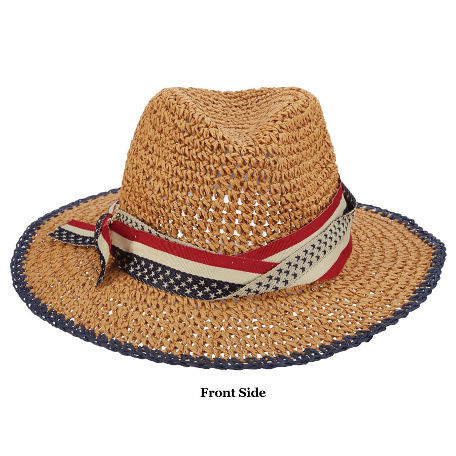 Cappelli Toyo Nautical Fedora- Toast - Click Image to Close