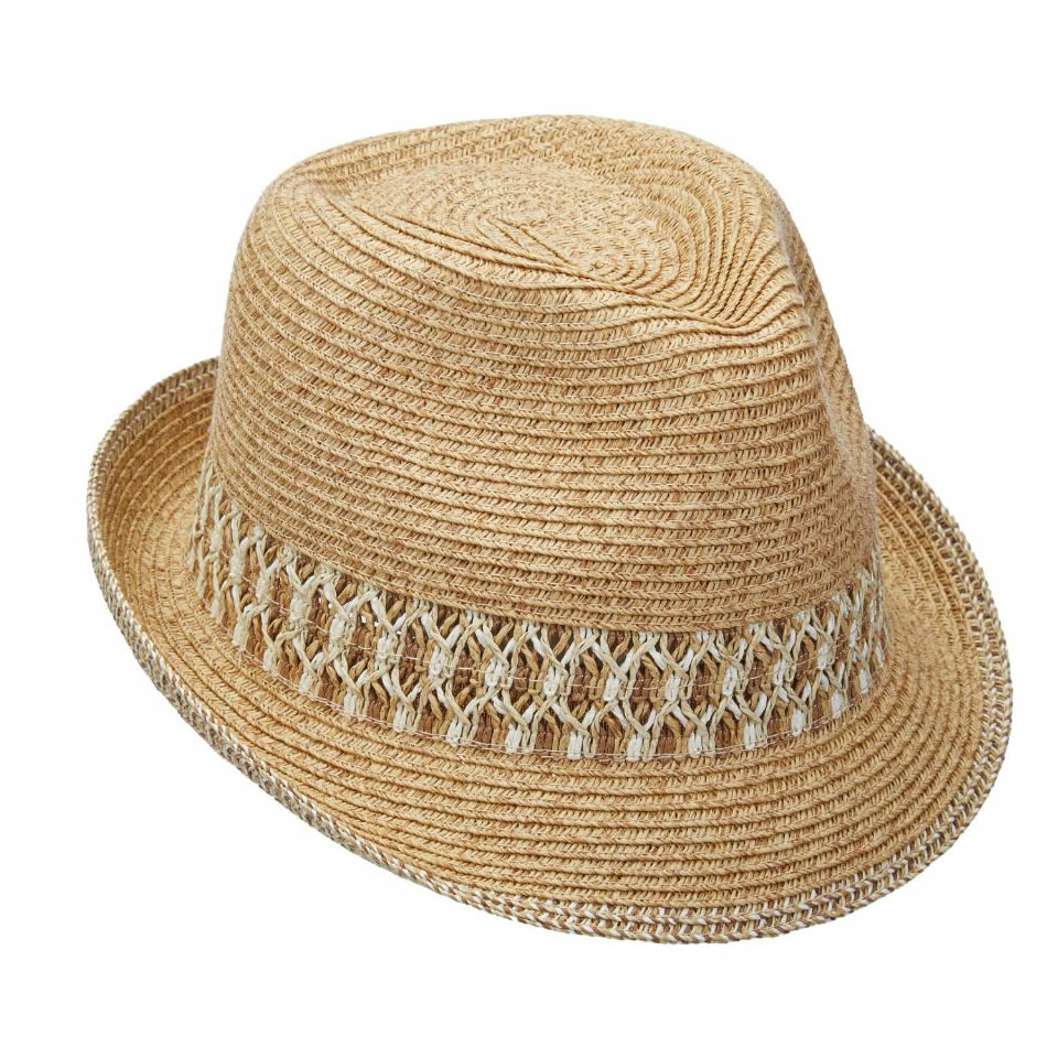 Scala Paper Braid Fedora Hat - Natural