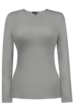 JudyP Jewel Neck Long Sleeve - Platinum (XL)