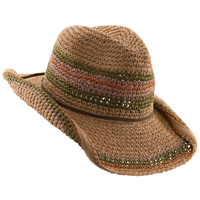 Tropical Trends Crochet Toyo Hat - Tea