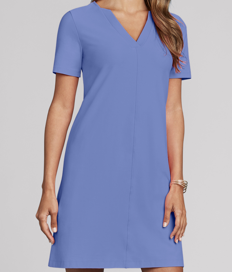 JudyP Paige Tee Shirt Dress - Periwinkle