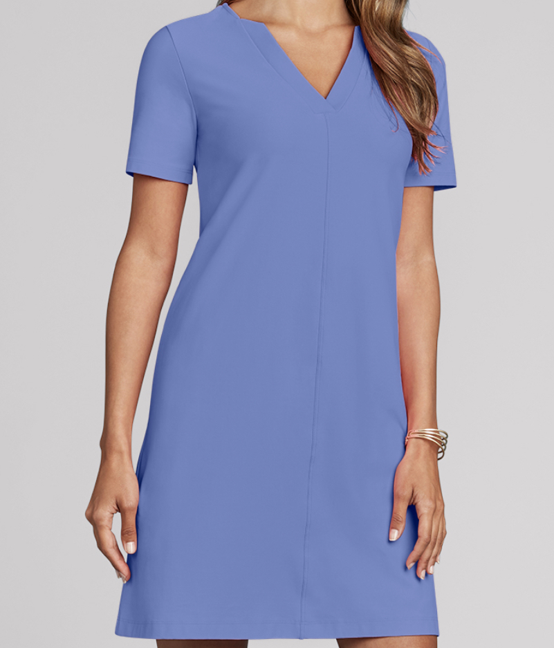 JudyP Paige Tee Shirt Dress - Periwinkle