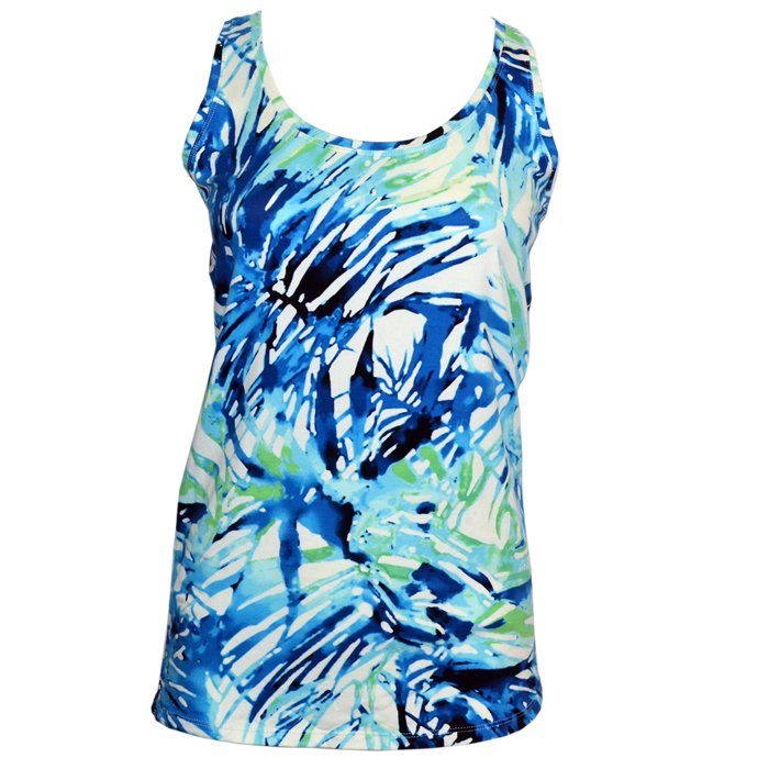 Zen-Knits Long Printed Tank -Tropic