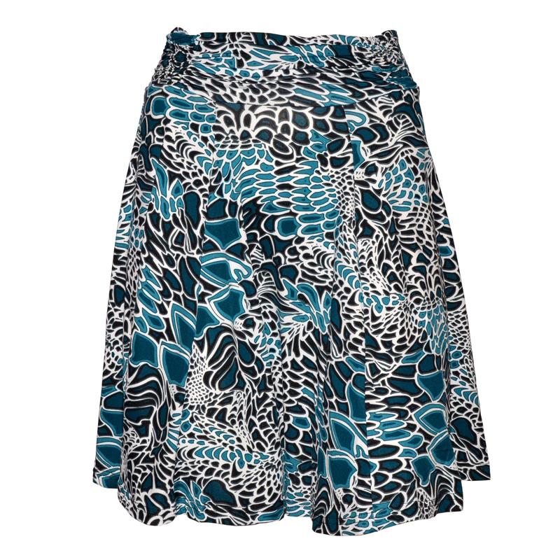 Neesha Ruched Band Skirt - Teal - Click Image to Close