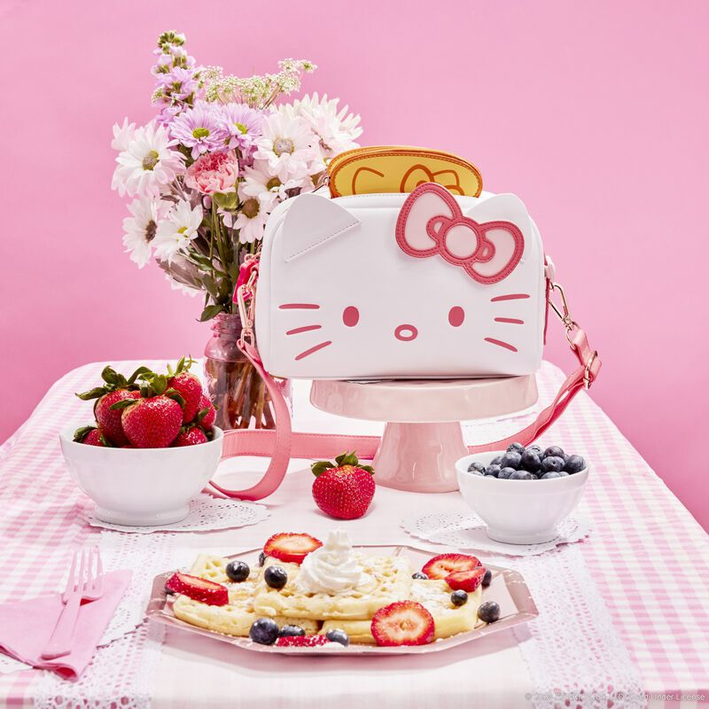 LoungeFly Hello Kitty Breakfast Toaster Crossbody Bag with Card Holder