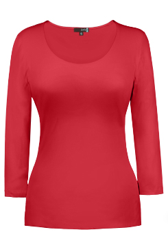 JudyP Scoop Neck 3/4 Sleeve - Cayenne (M)