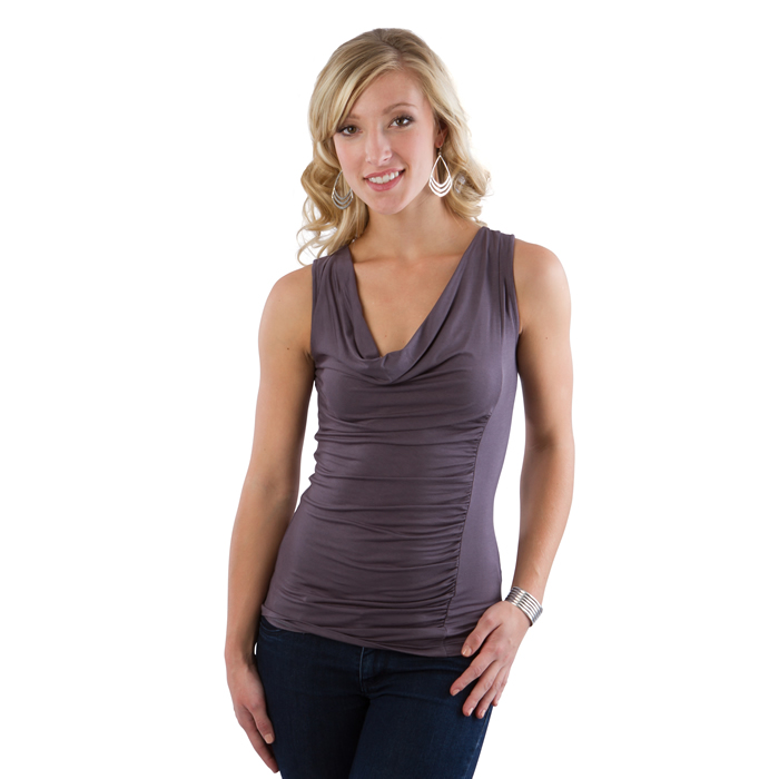 Neesha Fashion Ruched Tank - Grey