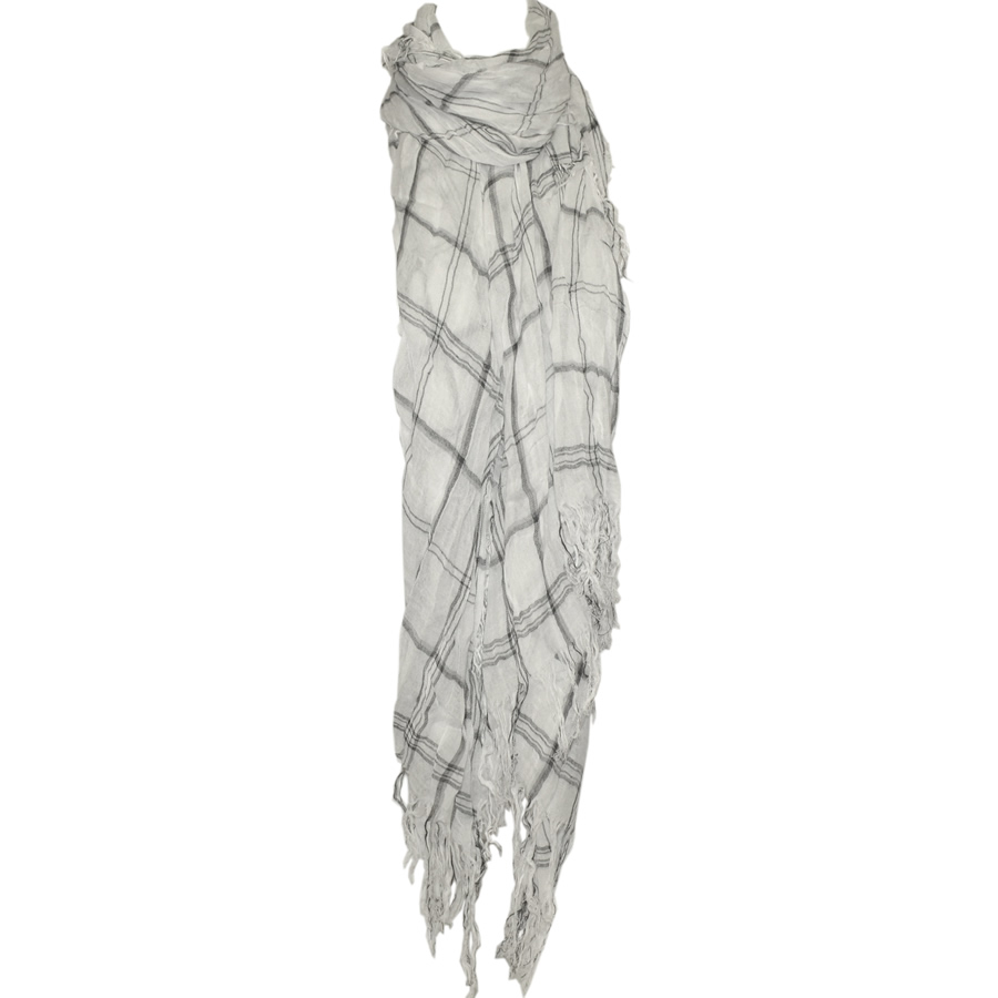 Blue Pacific Fashion Tissue Square Scarf - White