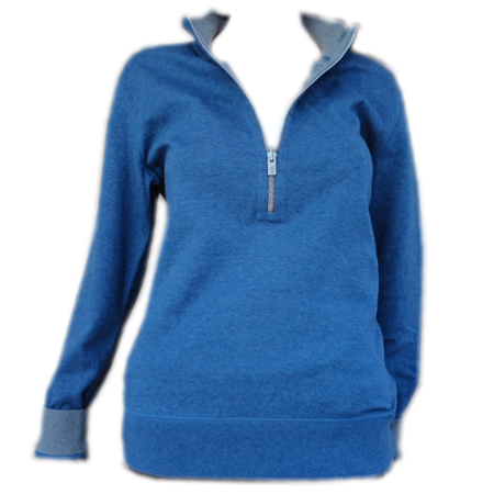 Tommy Bahama Flip Side Reversible Half Zip Sweatshirt- Ocean Deep