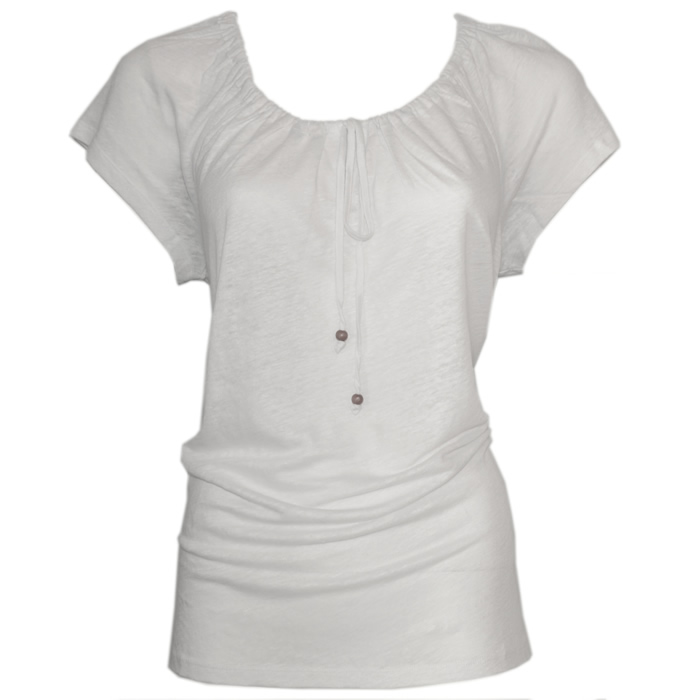 Tommy Bahama Linnea Jersey Shirred Tie Top - White