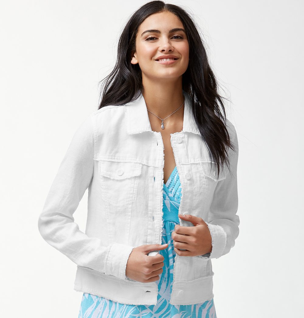 Tommy Bahama Two Palms Raw Edge Jacket - White