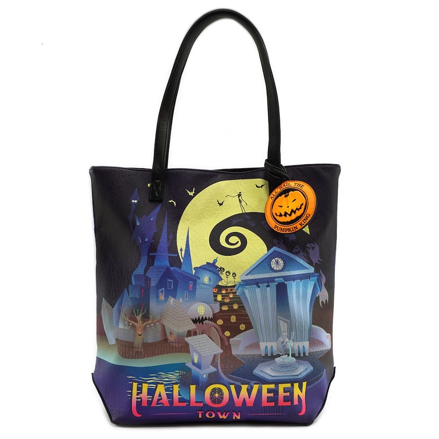 Loungefly The Nightmare Before Christmas Halloween/Christmas Town 2-Sided Tote Bag