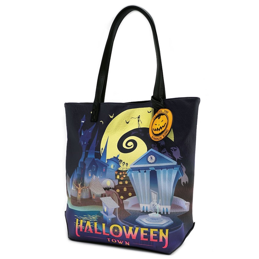 Loungefly The Nightmare Before Christmas Halloween/Christmas Town 2-Sided Tote Bag - Click Image to Close