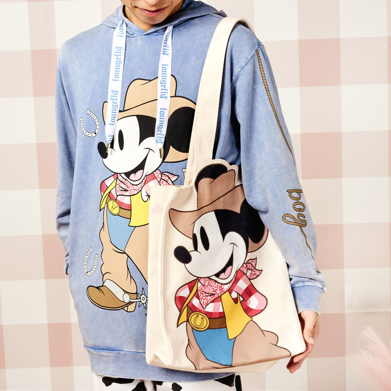 Loungefly Western Mickey Mouse Canvas Tote Bag - Click Image to Close
